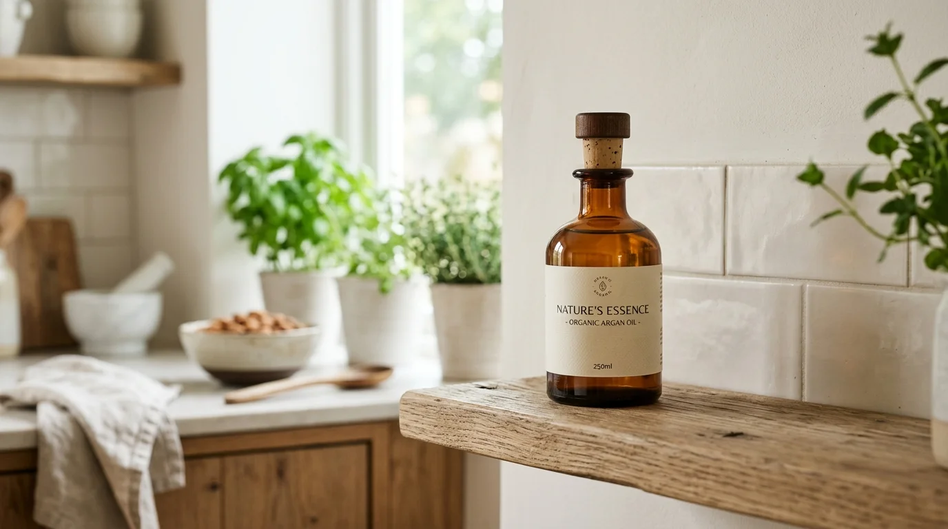 realistyczne zdjęcie produktu z referencji w naturalnym otoczeniu, produkt ustawiony na półce lub bl