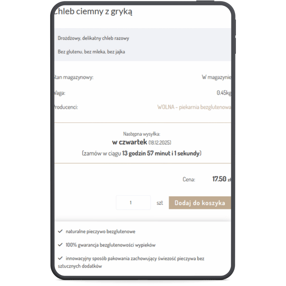 Informacja o następnej wysyłce
