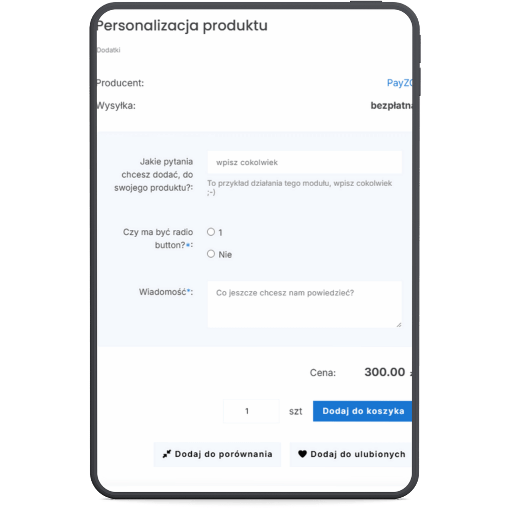 Personalizacja produktu